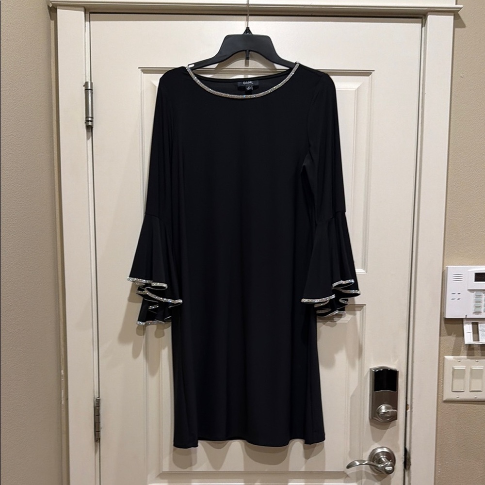 Elegant Black Dress with Silver Accents